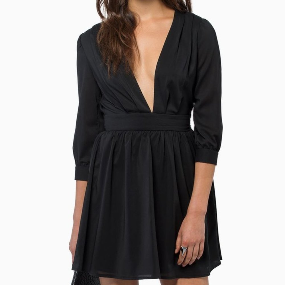 Deep V Skater Dress